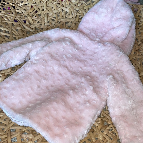 Oh So Cute! girls 4 Light Pink Faux Fuzzy Coat - Picture 5 of 7